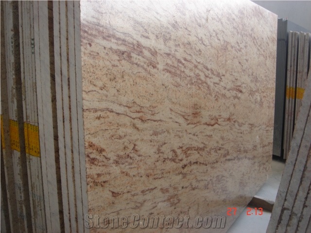 Ivory Brown Granite Slab, India Pink Granite