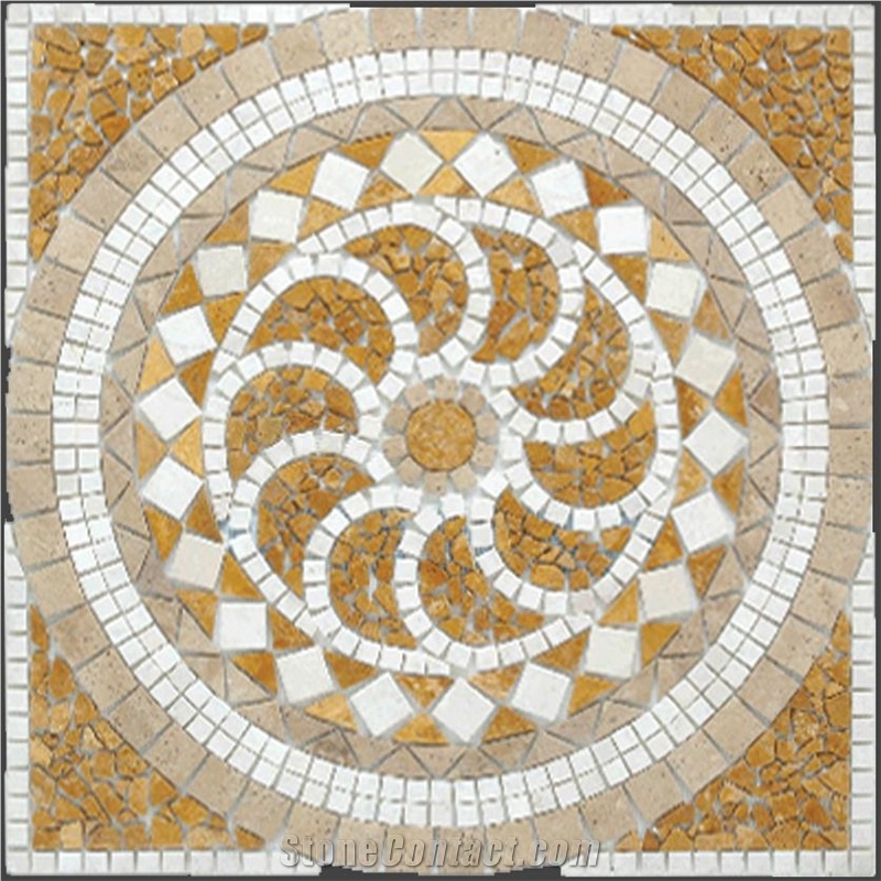 Travertine Mosaic Medallion from United States - StoneContact.com