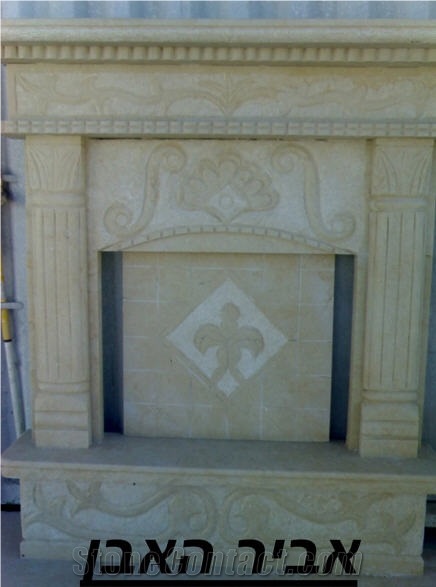 Hebron Bone Limestone Fireplace