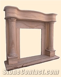 Wooden Stone Fireplace