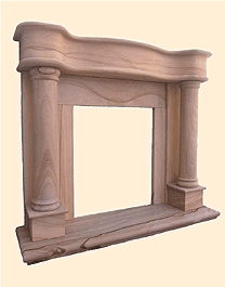 Wooden Stone Fireplace