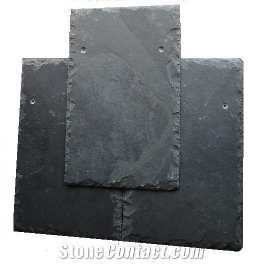 Brazilian Black Slate Roofing Tile, Graphite Black Slate Roofing Tiles