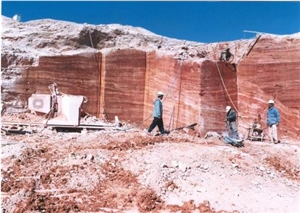 Iran Red Travertine Blocks