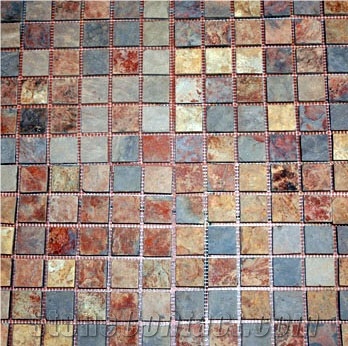 Rich African Autum Slate Mosaic