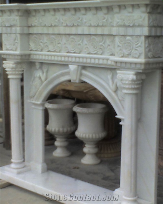 White Marble Fireplace Ydl