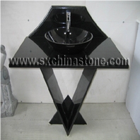 Black Granite Pedestal Sinks 52