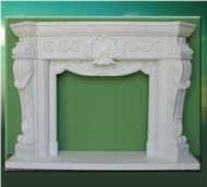 White Marble Fireplace Mantel
