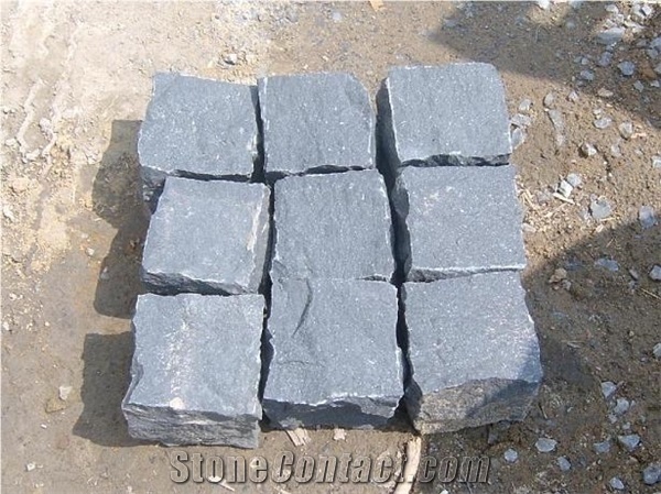 Cube Stone, Paving Setts, Cobble, Granite Setts, China Shandong Laizhou Grey Granite Paving Stone
