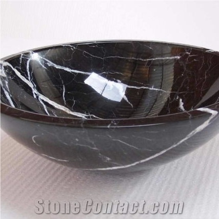 Black Marble Sinks, Wash Basins, China Marquina Black Marble Wash Basins