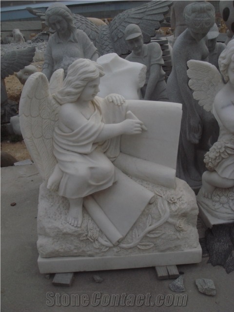 White Marble Angle Sculpture