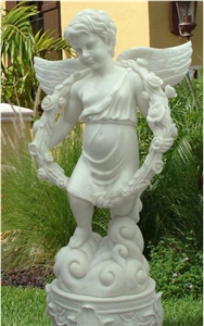 White Marble Child Status,Angel Sculpture Xds34