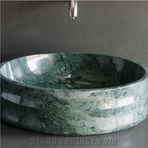 Green Marble Round Sink