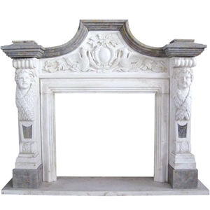 White Marble Fireplace FM-005