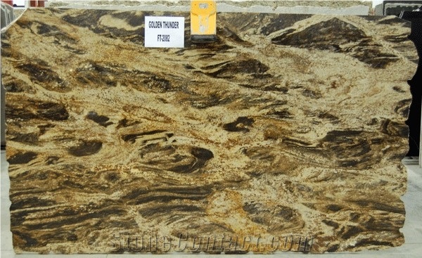 Golden Thunder Granite Slabs & Tiles, Brazil Yellow Granite