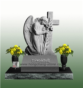Grey Granite Angel Monument,Cross Tombstone