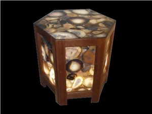 Labradorite Semi Precious Manmade Agate Lamp