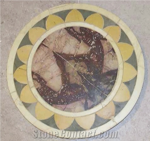 Calpinage Marble Patchwork Waterjet Medalion