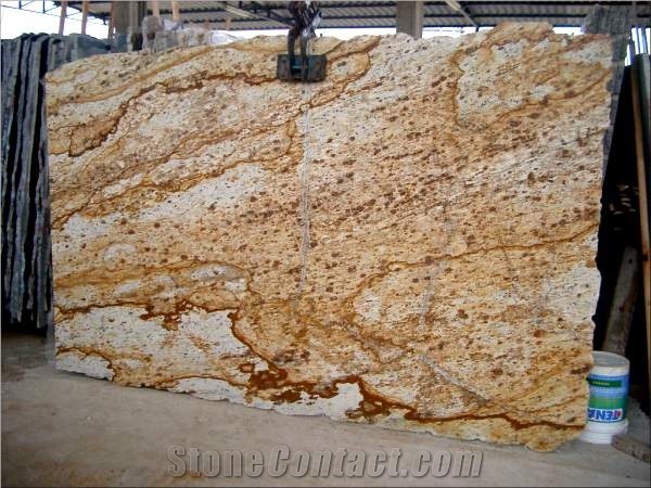 Verniz Tropical Granite Slabs, Brazil Yellow Granite