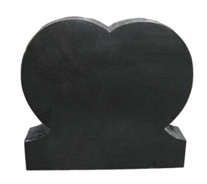 Black Granite Single Heart Monuments