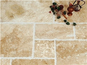 Rustico Travertine Tiles,Unfilled & Chiselled Ed, Turkey Beige Travertine
