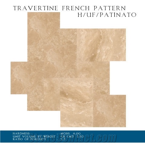 Beige Travertine French Pattern