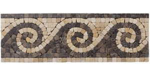 Cafe Classic Wave Tumbled Mosaic Border