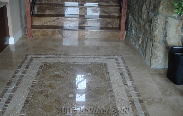 Travertine Floor Mosaic From Canada Stonecontact Com