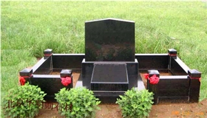 China Black Granite Japanese Tombstone