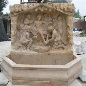 Yellow Marble Sculpture Fountain