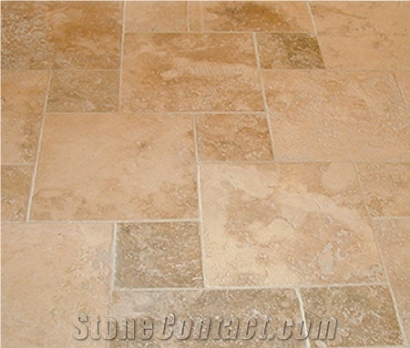 Rustic Travertine Tile Brushed, Chipped Edge