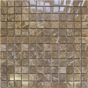 Emperador Brown Polished Mosaic Tiles