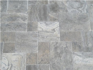 Silver Pearl Travertine French Pattern