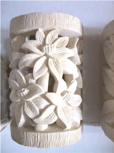 White Sandstone Carved Lamp,Lanterns