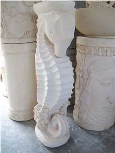 White Sandstone Animal Sculpture
