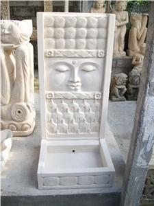 White Sandstone Sculptured Fountain