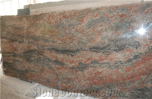 Rosa Samambaia Granite Slabs, Brazil Red Granite