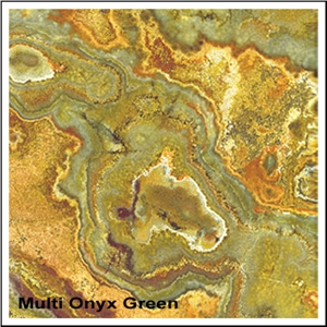 Multicolor Green Onyx Slabs & Tiles