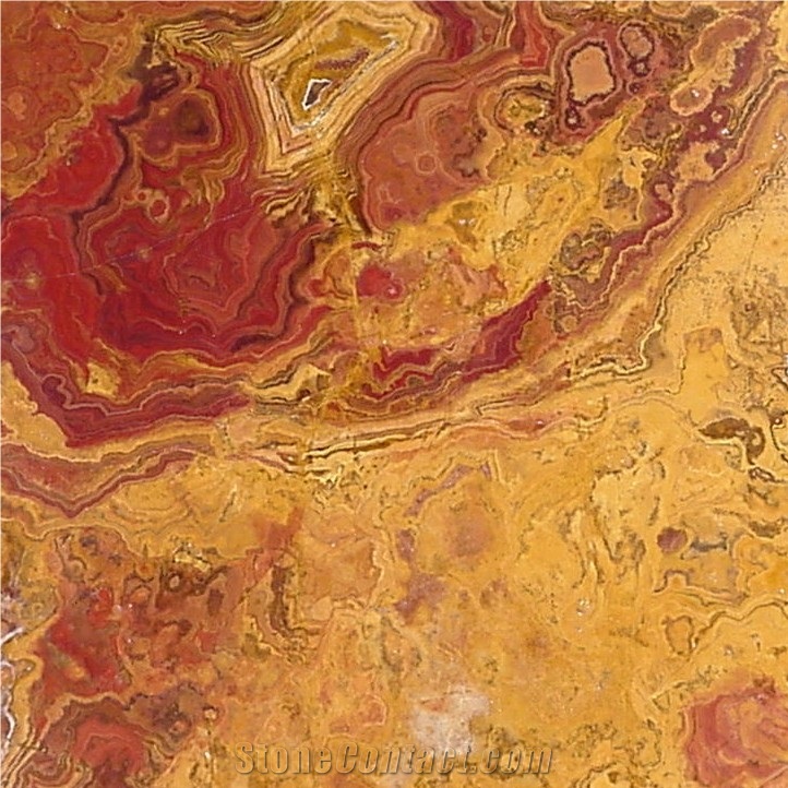 Multicolor Red - Gold Onyx