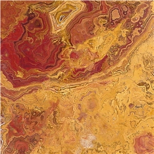 Multicolor Red - Gold Onyx