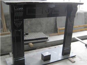 China Black Granite Fireplace