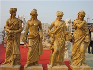 Yellow Marble Human Sculpture