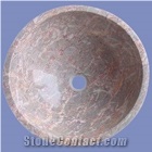 Red Agate Marble Round Sink