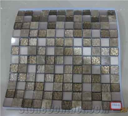 Marble with Glass Mixed Mosaic L233-4