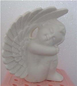 White Marble Carving Angel Sculptured
