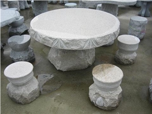 White Granite Carvings Table
