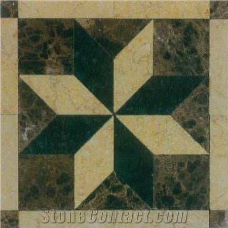 Beige and Green Marble Mix Mosaic 006