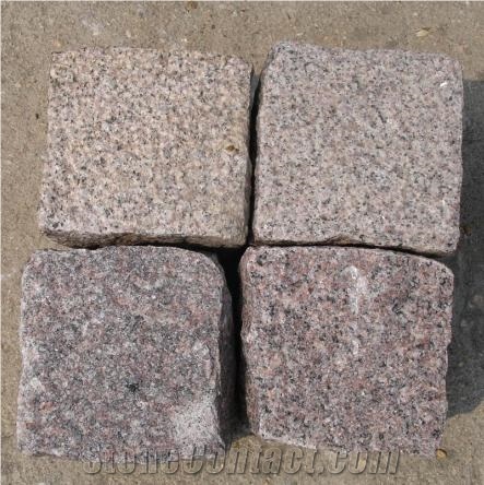 Pink Granite Cube Stone Yx-Sc04