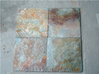 Mutilcolor Flooring Slate Tile