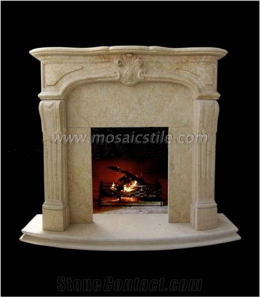 Beige Fireplace