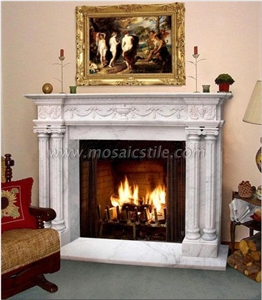 Crystal White Marble Fireplaces
